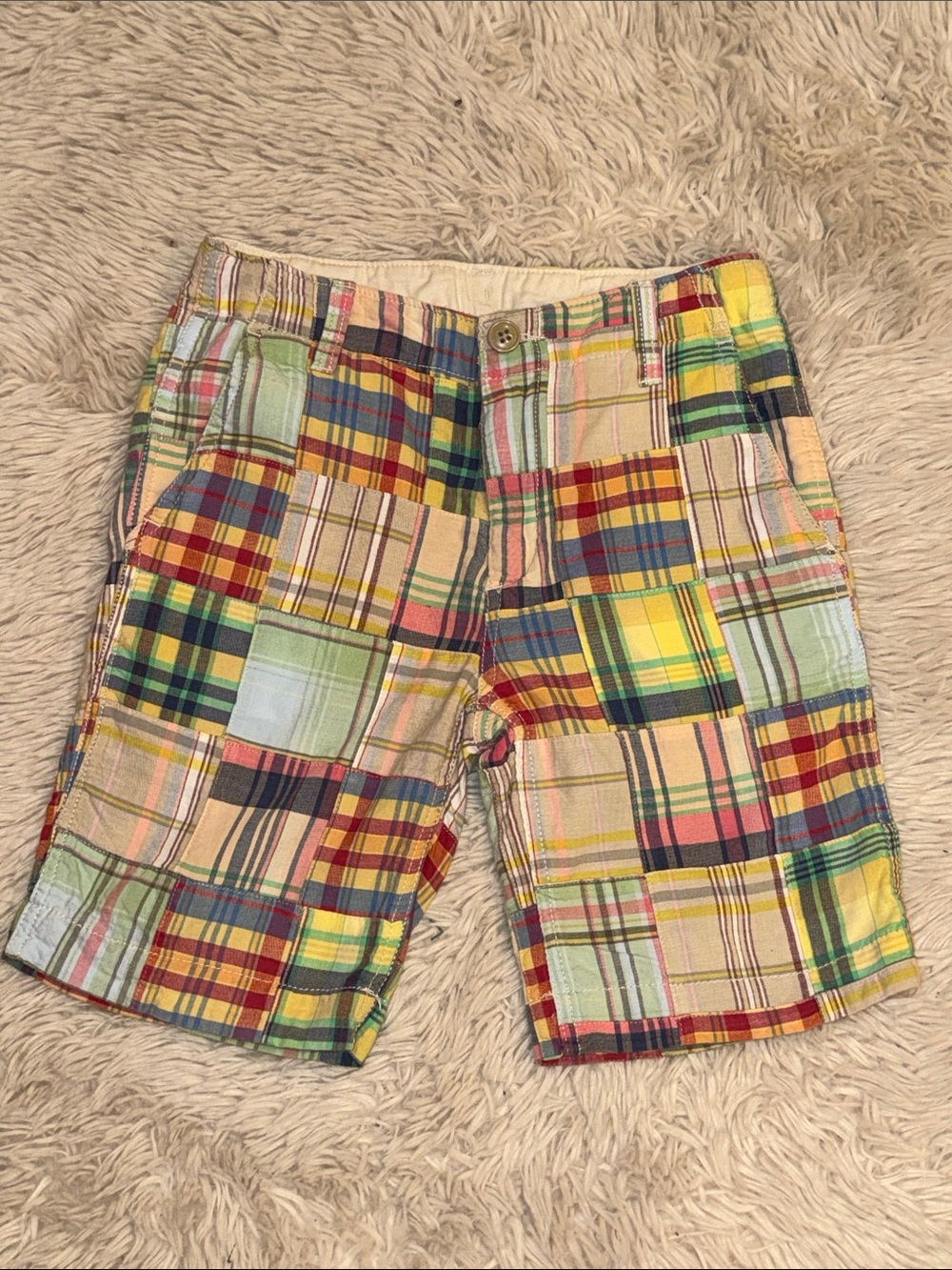 Gap kids size 8 Multicolor Madras Patchwork Plaid Boys Shorts
